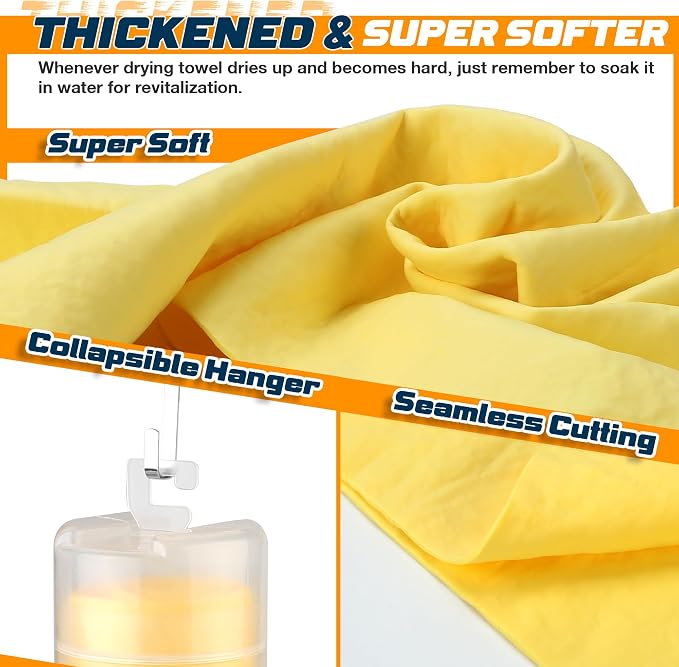 Premium Absorbent Car Drying Towel, 2 Pack 26''x17'' Super Soft Shammy Towel - Image 4