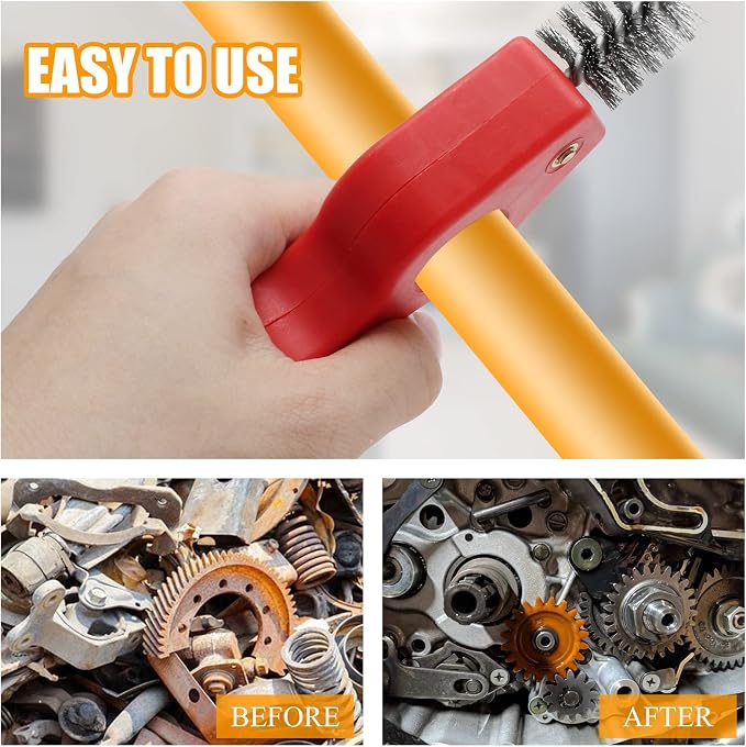 BokWin 2PCS 4-in-1 Copper Tubing Brush Copper Pipe Cleaner Tool，Steel Bristles - Image 5