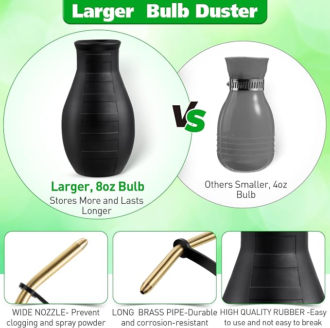 2 Pack Diatomaceous Earth Powder Duster, 8OZ Garden Powder Applicator Dispenser - Image 7