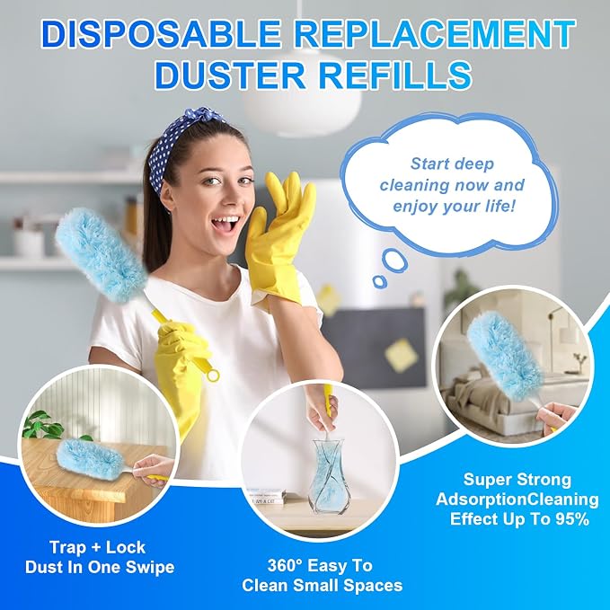 30 Count Dusters Refills with 1 Handle, 360 Heavy Duty Duster Refills, - Image 3