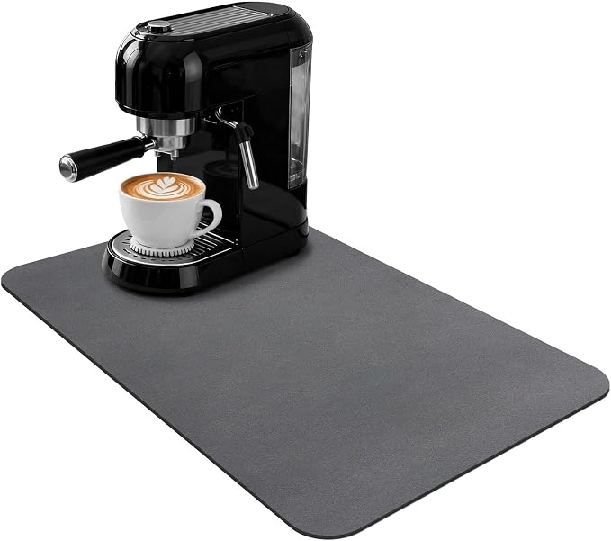 Coffee Maker Mat, 20 x 12 Inch Bar Mat, Absorbent Hide Stain Rubber Backed Dish by Unknown