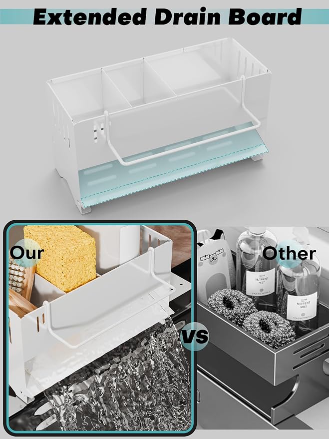 Sponge Holder for Kitchen Sink, Space-Saving Sink Caddy - Image 6