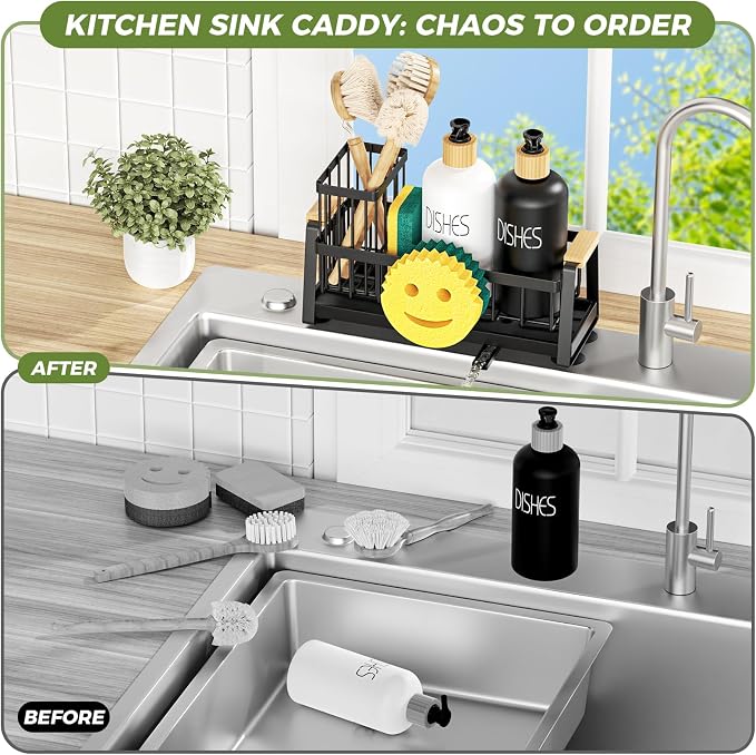 Sponge Holder for Kitchen Sink, Sink Caddy Organizer - Image 4