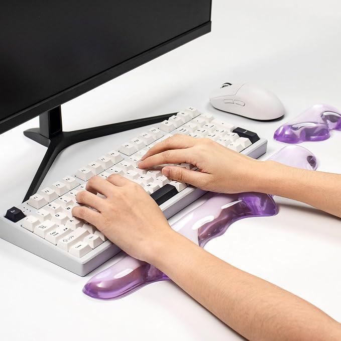 Clear Gel Wrist Rest for Keyboard and Mouse, Wrist Rest Set, Cute Ergonomic - Image 3