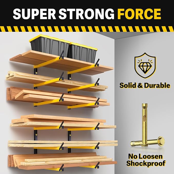 GREENER Lumber Storage Rack Folding Wood Storage Racks Wall-Mounted Metal Racks - Image 5