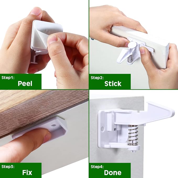 Tuanse 30 Pcs Cabinet Locks Invisible Safety Drawer Latches - Image 4