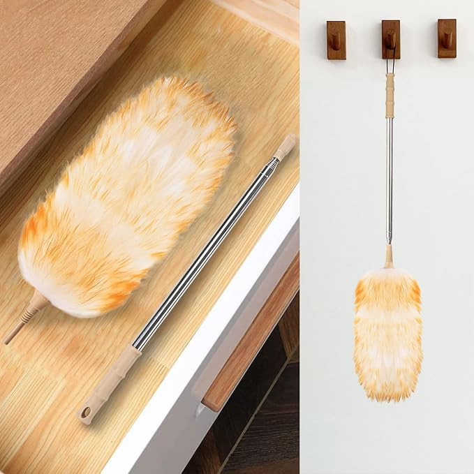 Lambswool Extendable Duster, 32-98 Inch Anti-Static Flexible Head Stainless - Image 6