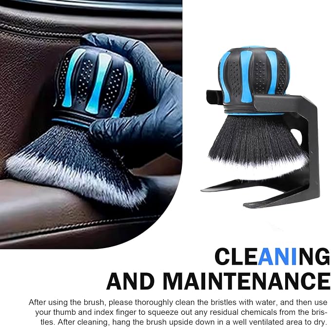 Detail Cleaning Brush with Storage Holder, Spherical Soft Bristle Dashboard Air - Image 5