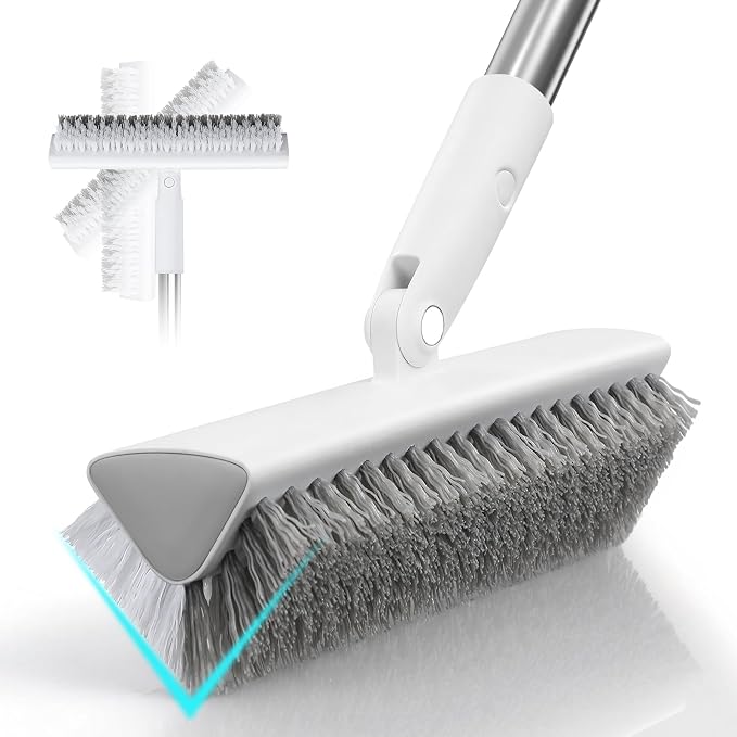 MOPALL Floor Scrub Brush with Long Handle 55", Dual-Sided Stiff Bristle Grout by MOPALL