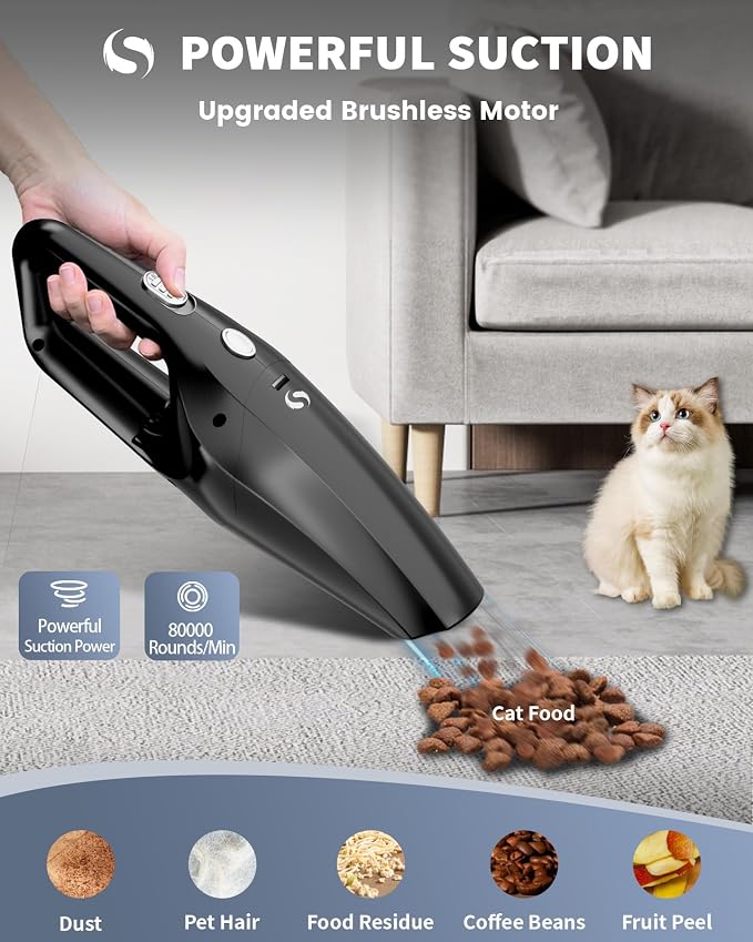 Handheld Vacuum Cordless Mini Car Vacuum Cleaner Portable and Rechargeable - Image 2