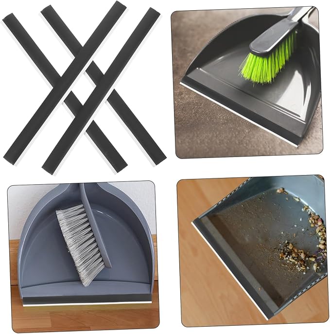 VICASKY 4pcs Rubber Dustpan Edge Strip Refills Soft Lip Replacement - Image 9