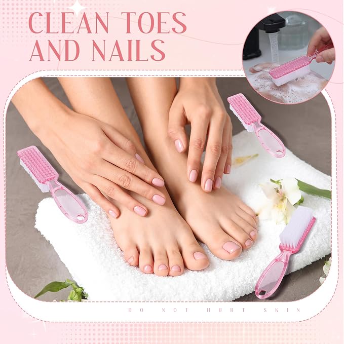 Patelai 30 Pcs Nail Scrubber Brushes Bulk Handle Grip Manicure Brushes - Image 6