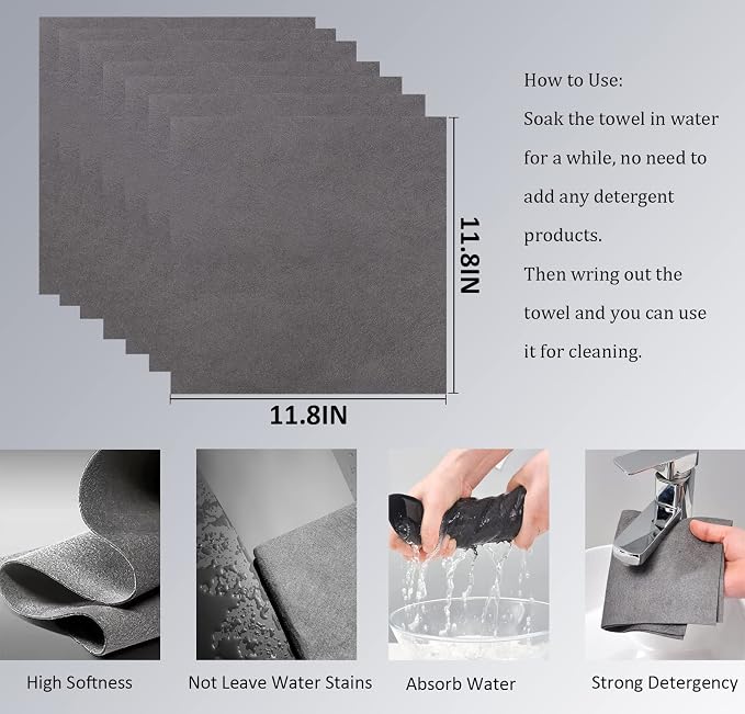 8 Packs Thickened Magic Cleaning Cloth, 2024 New Microfiber Cleaning Cloths - Image 3