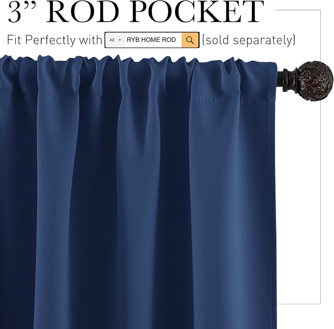 RYB HOME Blackout Curtains for Bedroom - Image 2