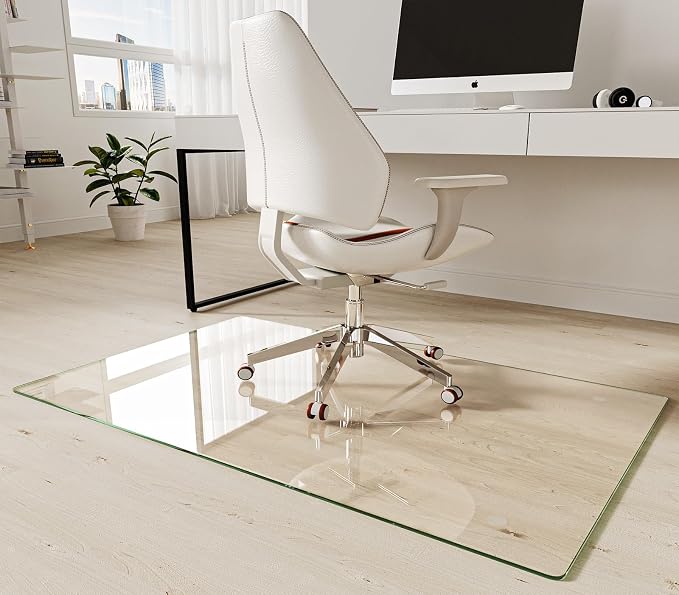 Koonmi Tempered Glass Chair Mat 30"x48" by KOONMI