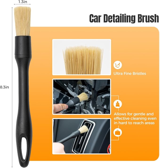 9Pcs Car Wheel Brush kit, Tire Brush, Microfiber Flat Wheel Cleaner Brush - Image 5