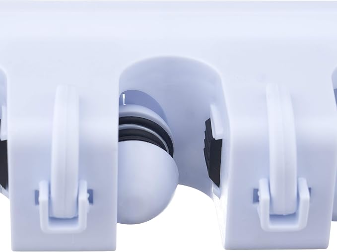 Superio Mop and Broom Holder Wall Mount White Cleaning Tools Wall Organizer - Image 5