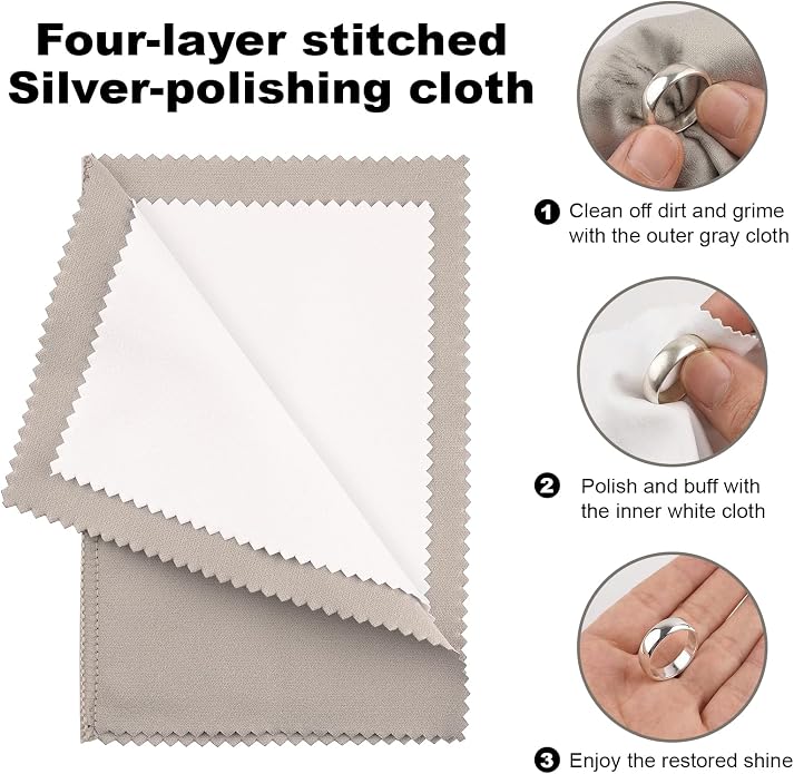 Silver Cleaning Kit with Ultra-Soft Brushes & Polish Cloths – Tarnish Removal - Image 3