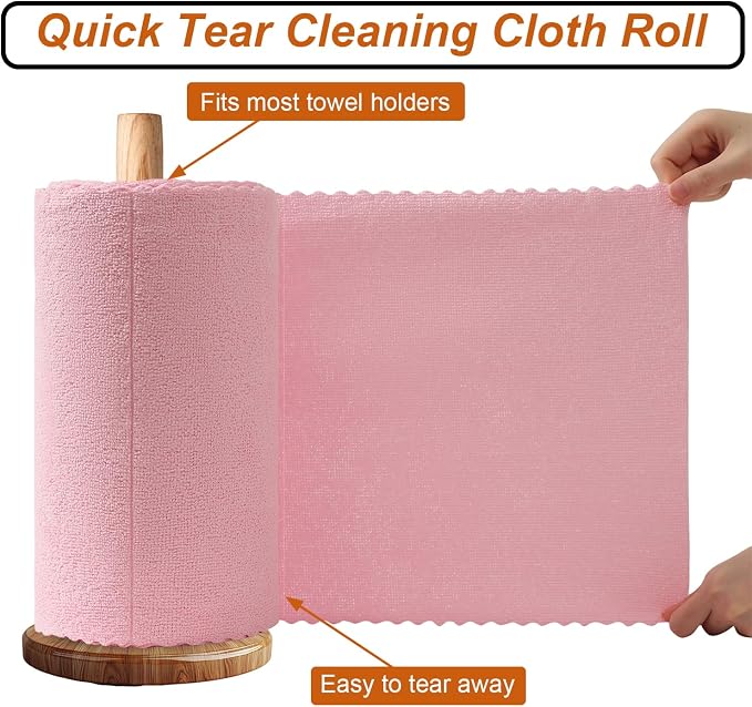 80 Pack Microfiber Cleaning Cloth Roll, Lint Free Rags & Tear Away Reusable - Image 3