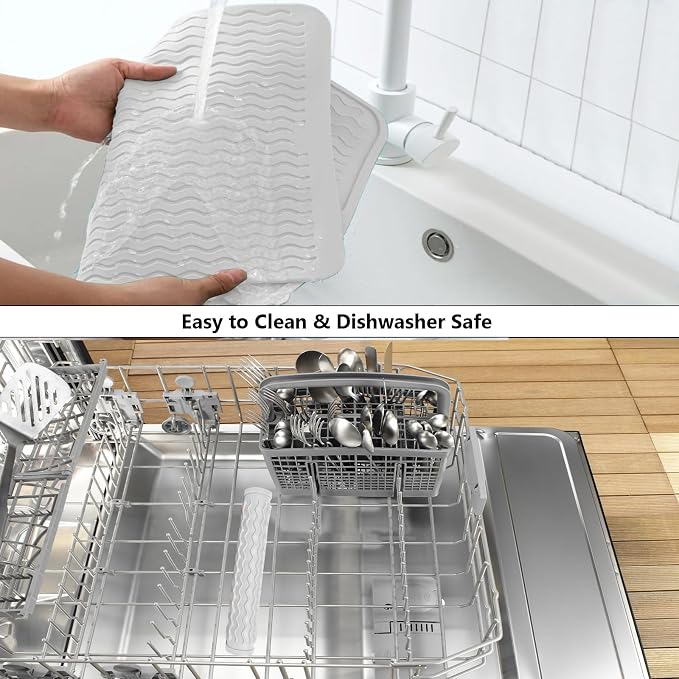 ZLR Silicone Dish Drying Mat for Kitchen Counter, Eco-Friendly Fast Dry Dish Mat - Image 8