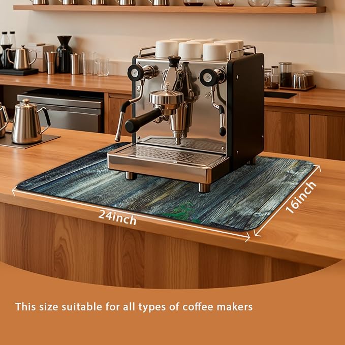 Appliance Mat 24x16 Inch, Wood Grain Panel Design, Absorbent Hide Stain Rubber - Image 2