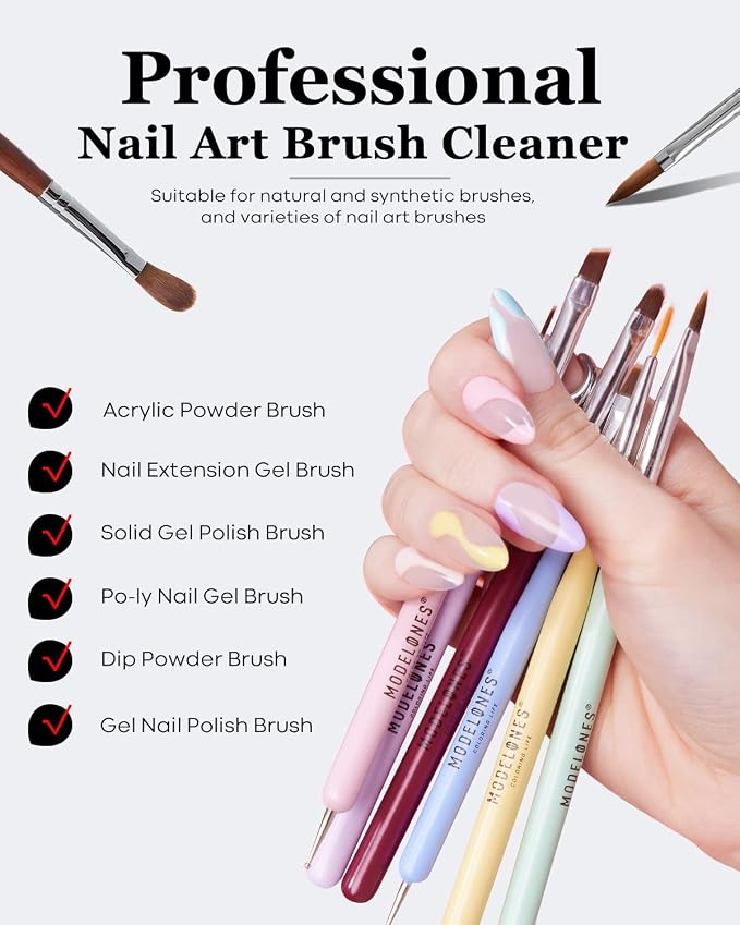 Modelones Nail Art Brush Cleaner & Restorer 80ml/2.71 Fl.Oz - Image 3