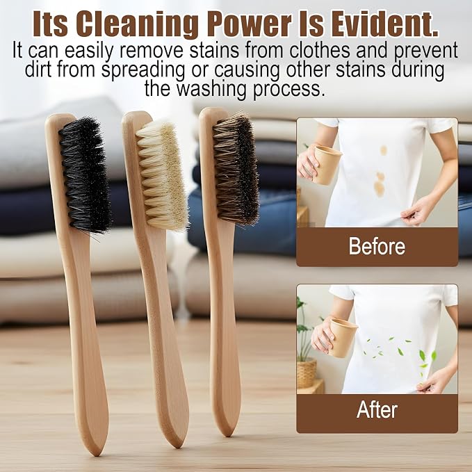 3 Pcs Laundry Stain Brush, Wood Laundry Stain Brush - Image 6