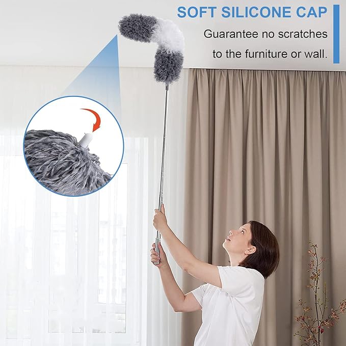 Microfiber Duster Kit for High Ceiling, Extendable Dusters for Cleaning - Image 7