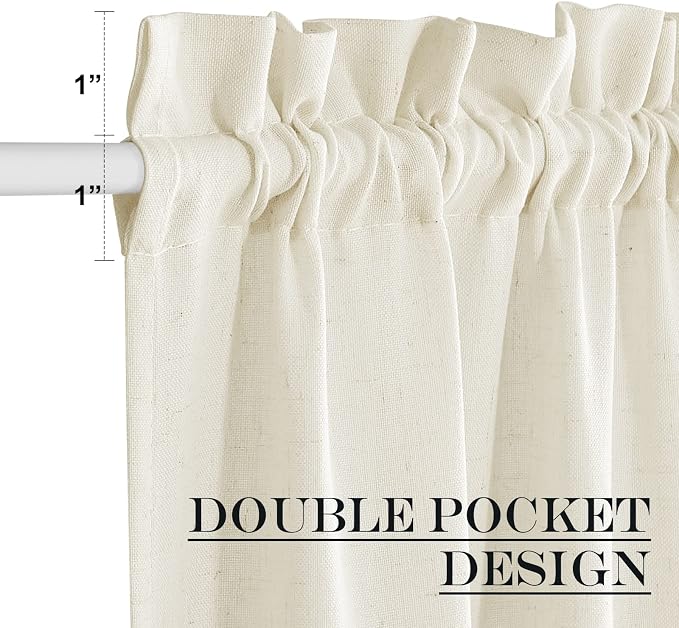 NICETOWN Door Window Curtain Panel, Farmhouse Elegant Solid French Door Curtain - Image 3