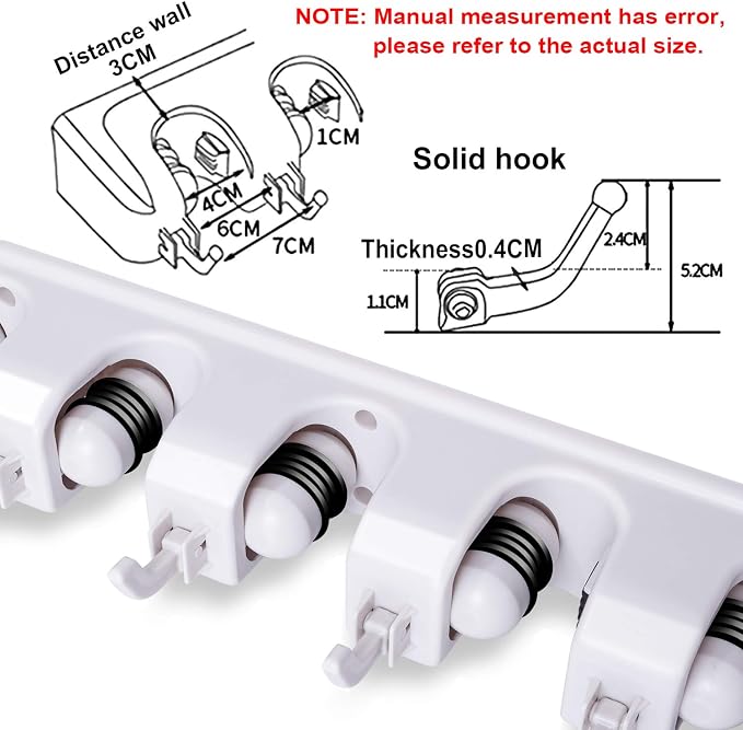 Wall Mount Broom Mop Holder Hanger Garden Tool Organizers Rack Garage Laundry - Image 2