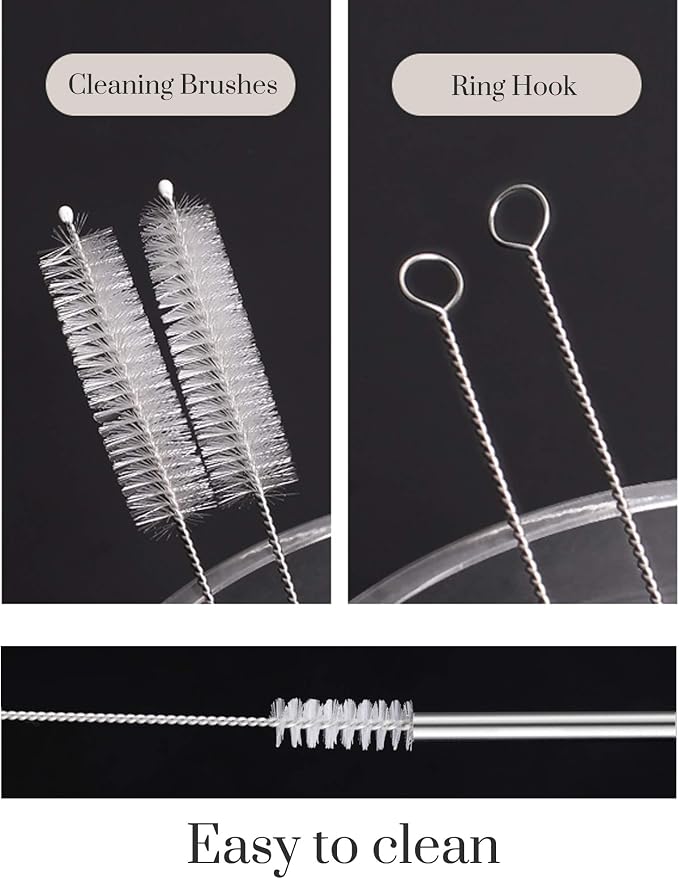 dcieiosul Set of 6 Reusable Metal Straws, 8.5'' Long Stainless Steel Straw - Image 3