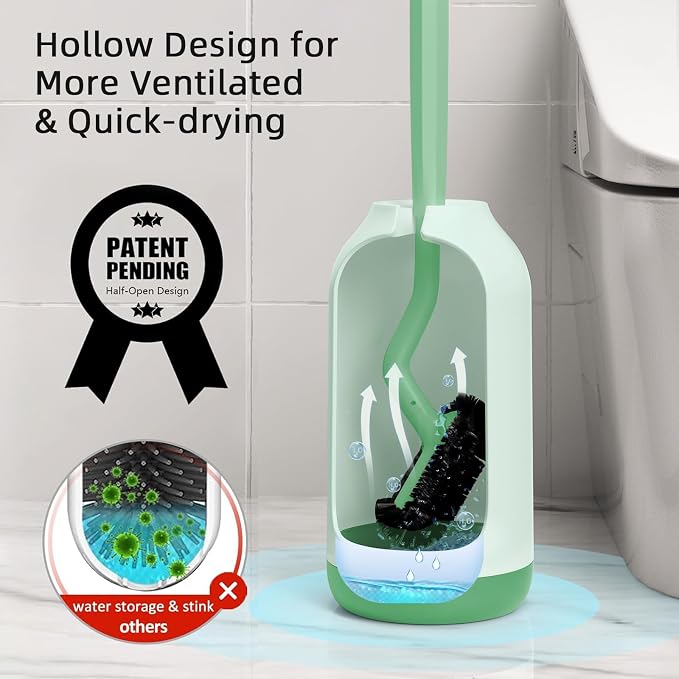 HAMITOR Toilet Bowl Brush Holder Set: Bathroom Deep Cleaning Toilet Cleaner - Image 4