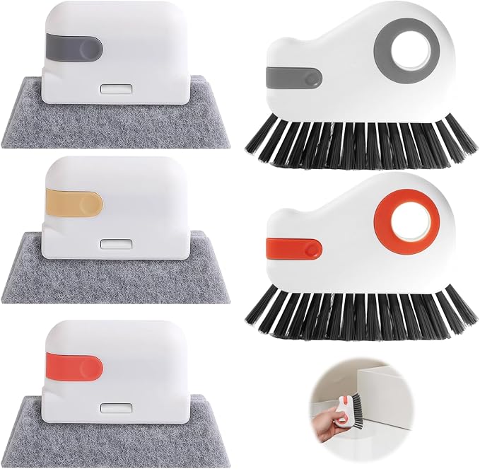 2 Pcs 2 in 1 Window Track Cleaner, Groove Cleaner Brush, Effective Window Sill by RJLCTH