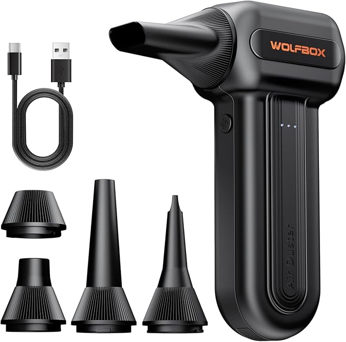 WOLFBOX MF60 Compressed Air Duster-110000RPM Super Power Electric Air Duster by WOLFBOX