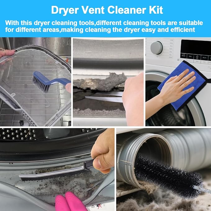 XANGNIER 5 Pack Dryer Vent Cleaner Kit, Flexible Dryer Lint Brush Vent Cleaner - Image 3