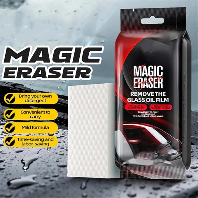 Car Glass Film Magic Cleaning Sponge, Non-Scratch Windshield Oil Film Remover - Image 2