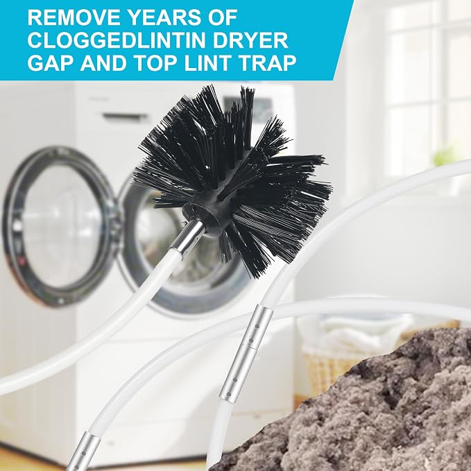 30 Feet Dryer Vent Cleaning Brush Kit, Professional Lint Cleaning Accessories - Image 3