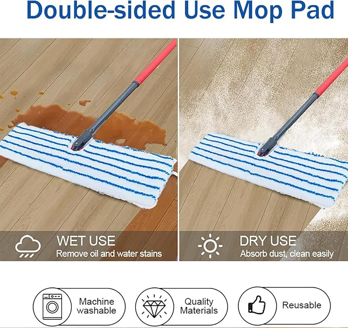 4 Pack Microfiber Mop Pads for O Cedar Mop Replace Head, Flip Mop Refills - Image 3