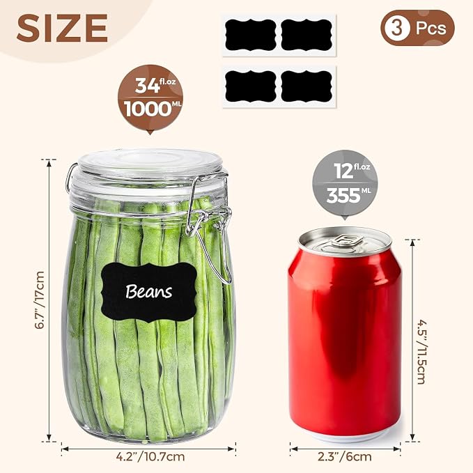 ComSaf Airtight Glass Canister Set of 3 - Image 2