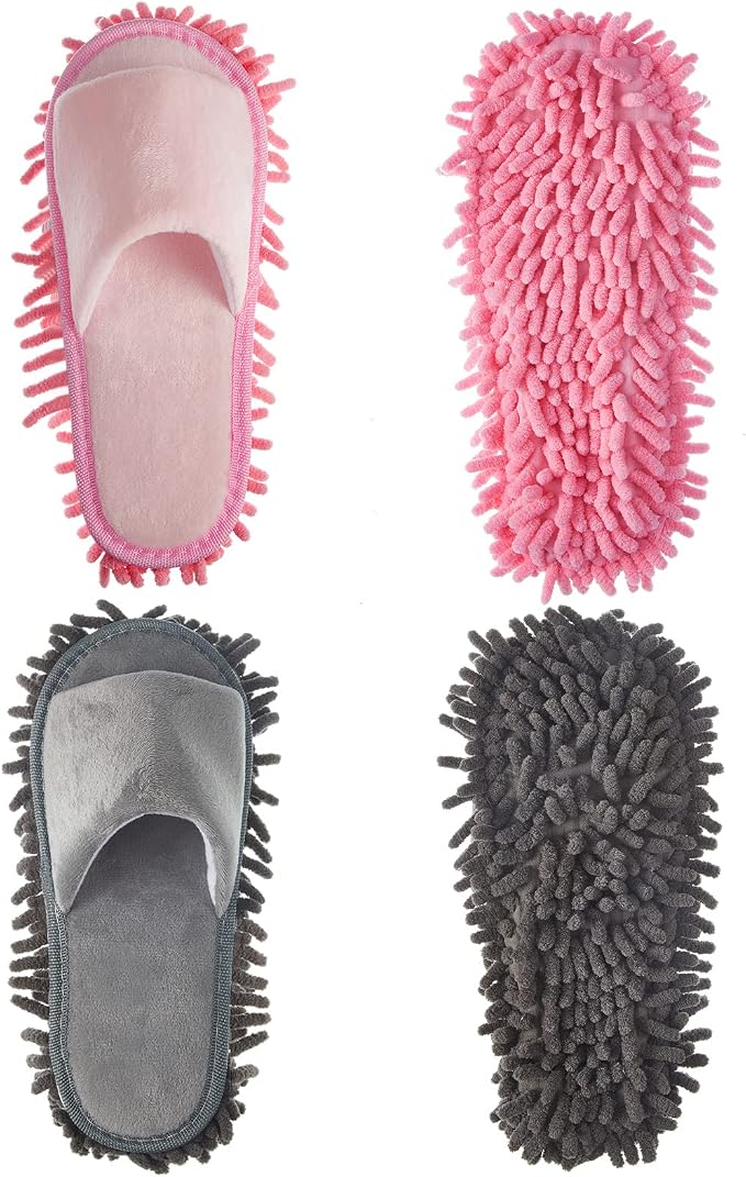 Jecery 2 Pairs Microfiber Cleaning Mop Slippers by Jecery