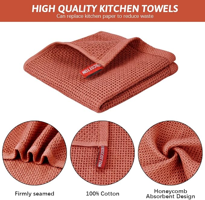 Nialnant 6 Pack Dish Rags, 100% Cotton Kitchen Dish Cloths - Image 4