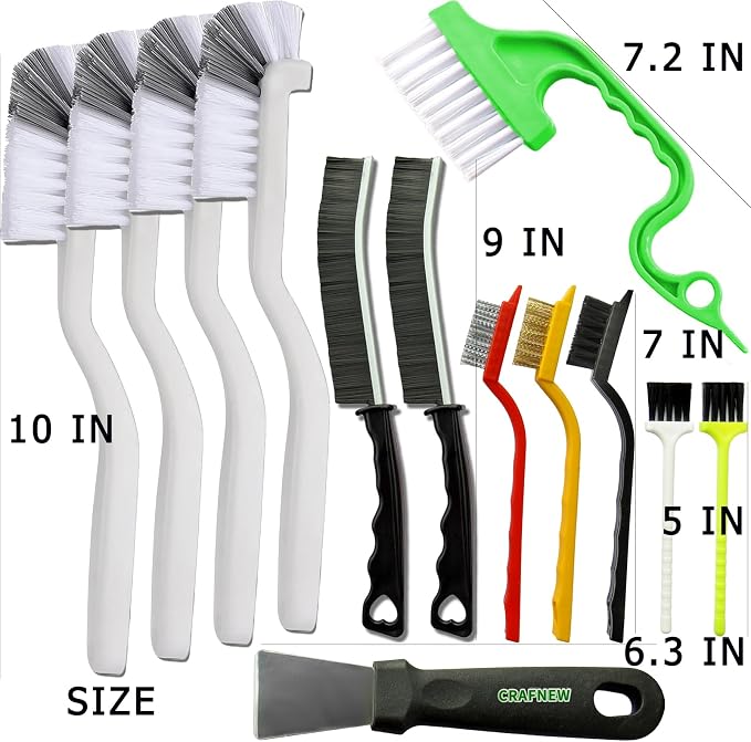 13Pcs Small Cleaning Brush Set, Hard Bristle Crevice Cleaning Brush, Long - Image 6