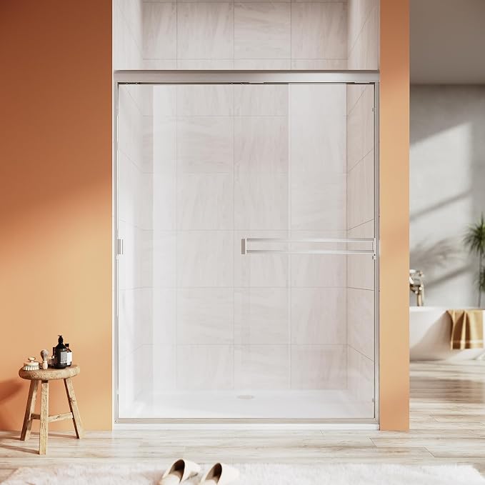 Shower Door 50-54 in. W x 72 in. H, UCALAFEE Semi-Frameless Double Sliding by Ucalafee