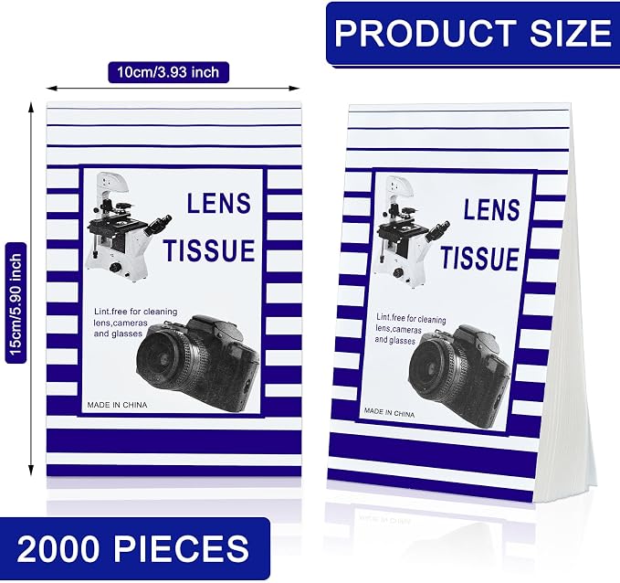 500 Pieces Lens Cleaning Paper Tissue and 2 Double Sided Cleaning Cloth-Lens - Image 3