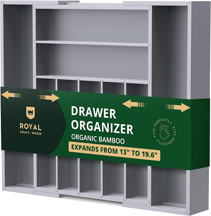 Luxury Bamboo Kitchen Drawer Organizer by RoyalCraftWood