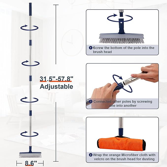 2 in 1 Floor Scrub Brush Grout Brush - Image 3