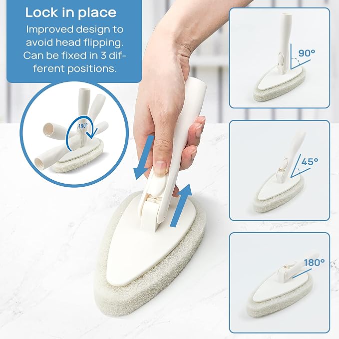 Qaestfy Shower Scrubber Cleaning Brush Combo Bath Tub Tile Cleaner Scrubber - Image 4