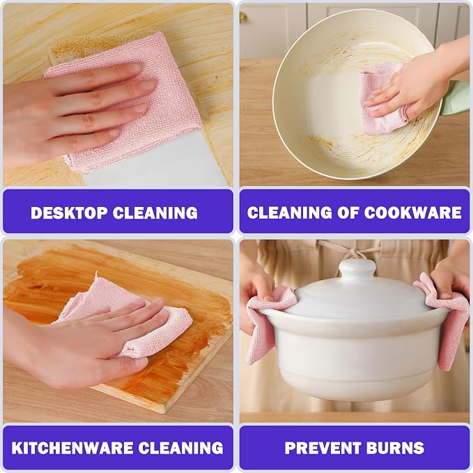 55 Pack Microfiber Cleaning Cloth Roll, Tear Away Reusable Towels, Ultra - Image 4