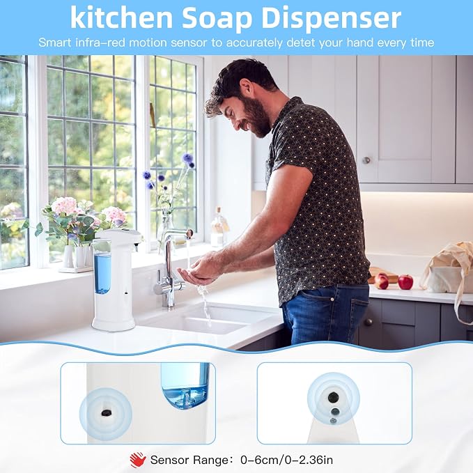 Automatic Soap Dispenser 400ml/13.5oz, HandsFree Soap Dispenser Seals - Image 5