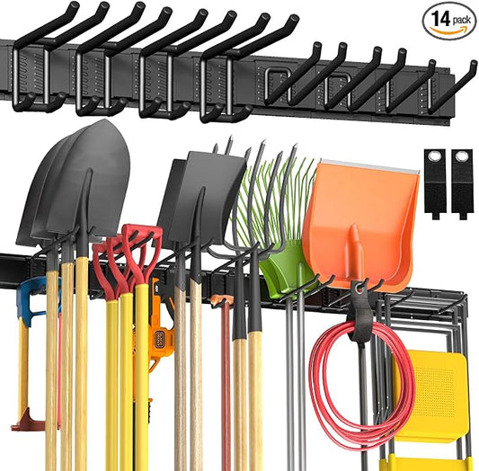 Garage Tool Organizer Wall Mount, 4 Rails by BlumeTrec